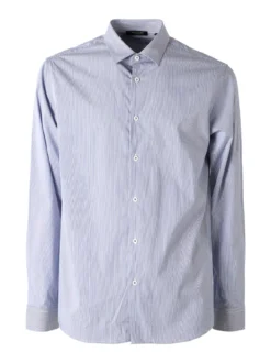 Bread & Buttons Camicia da uomo rigata a maniche lunghe - blu