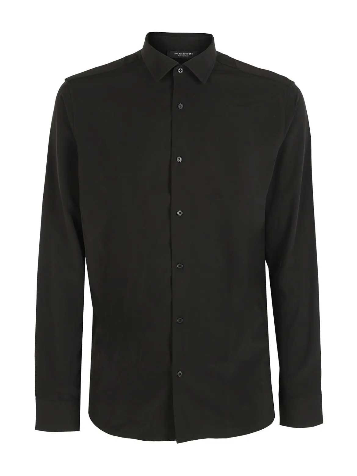 Bread & Buttons Camicia da uomo slim fit microtouch a maniche lunghe