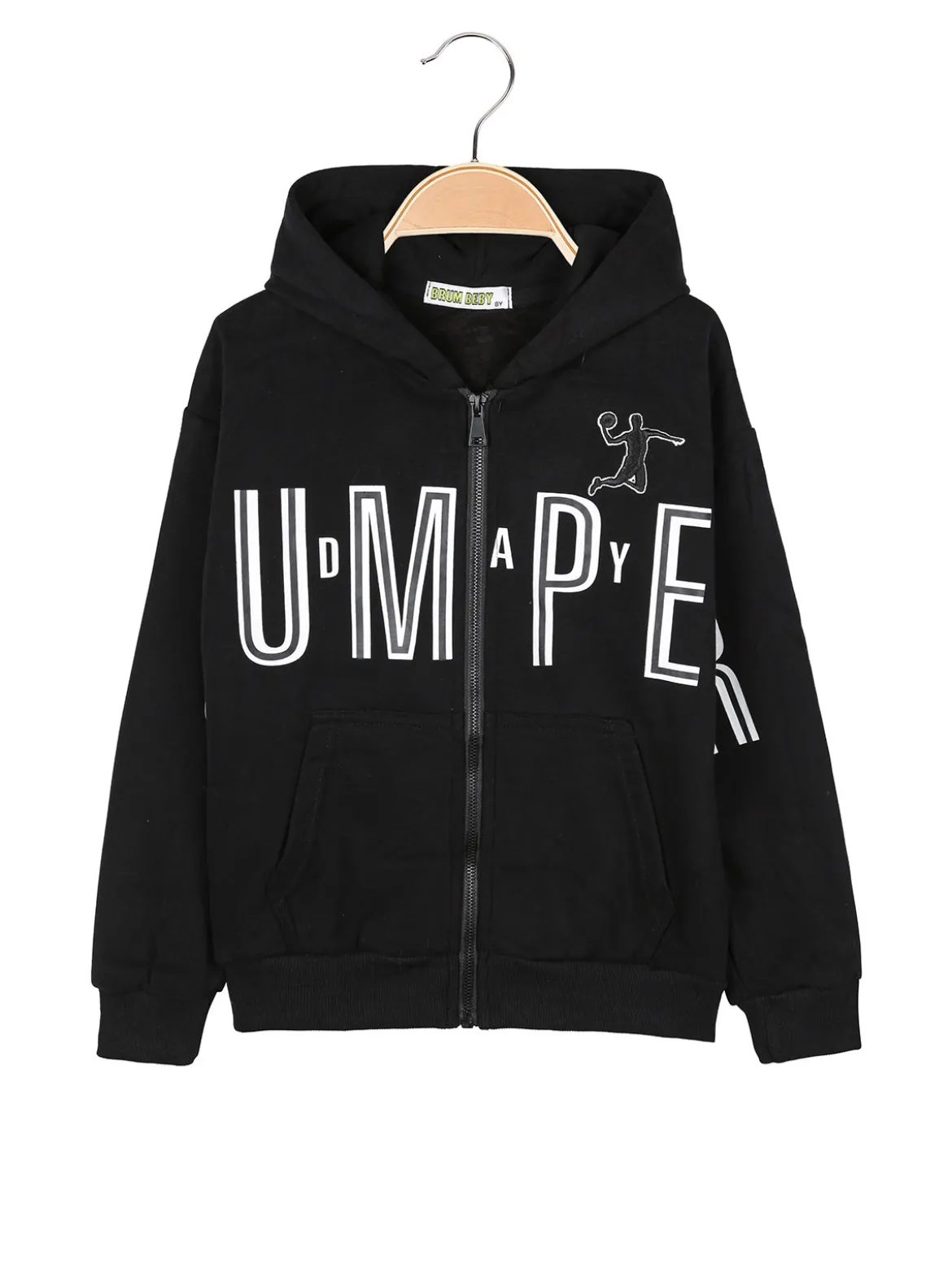 Brum Beby Felpa da bambino con cappuccio e zip - nero