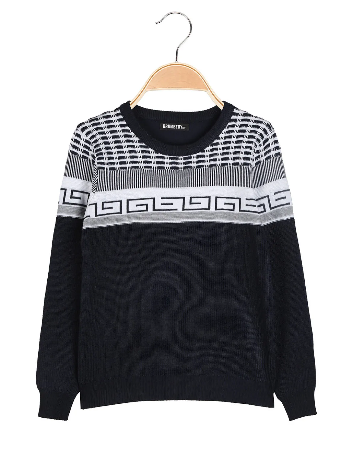 Brum Beby Pullover girocollo da bambino in maglia - blu scuro