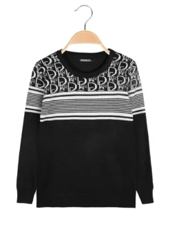 Brum Beby Pullover girocollo da bambino in maglia - nero