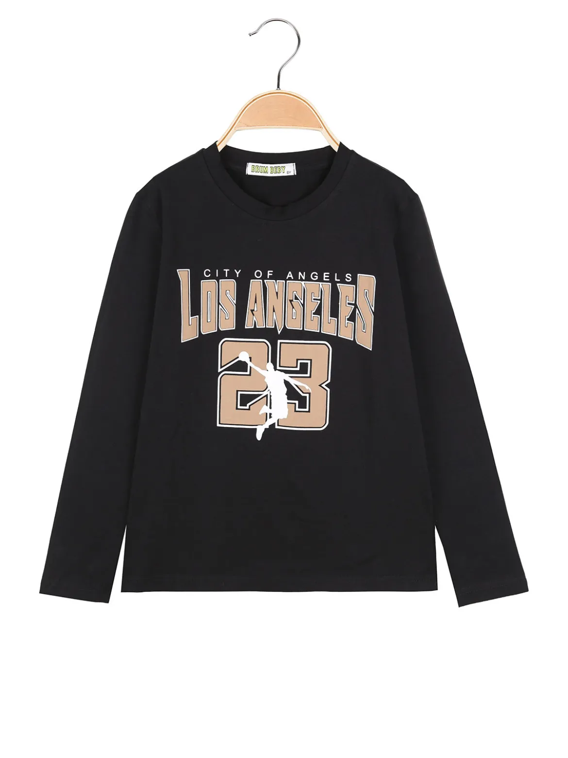 Brum Beby T-shirt da bambino a maniche lunghe con stampa - nero