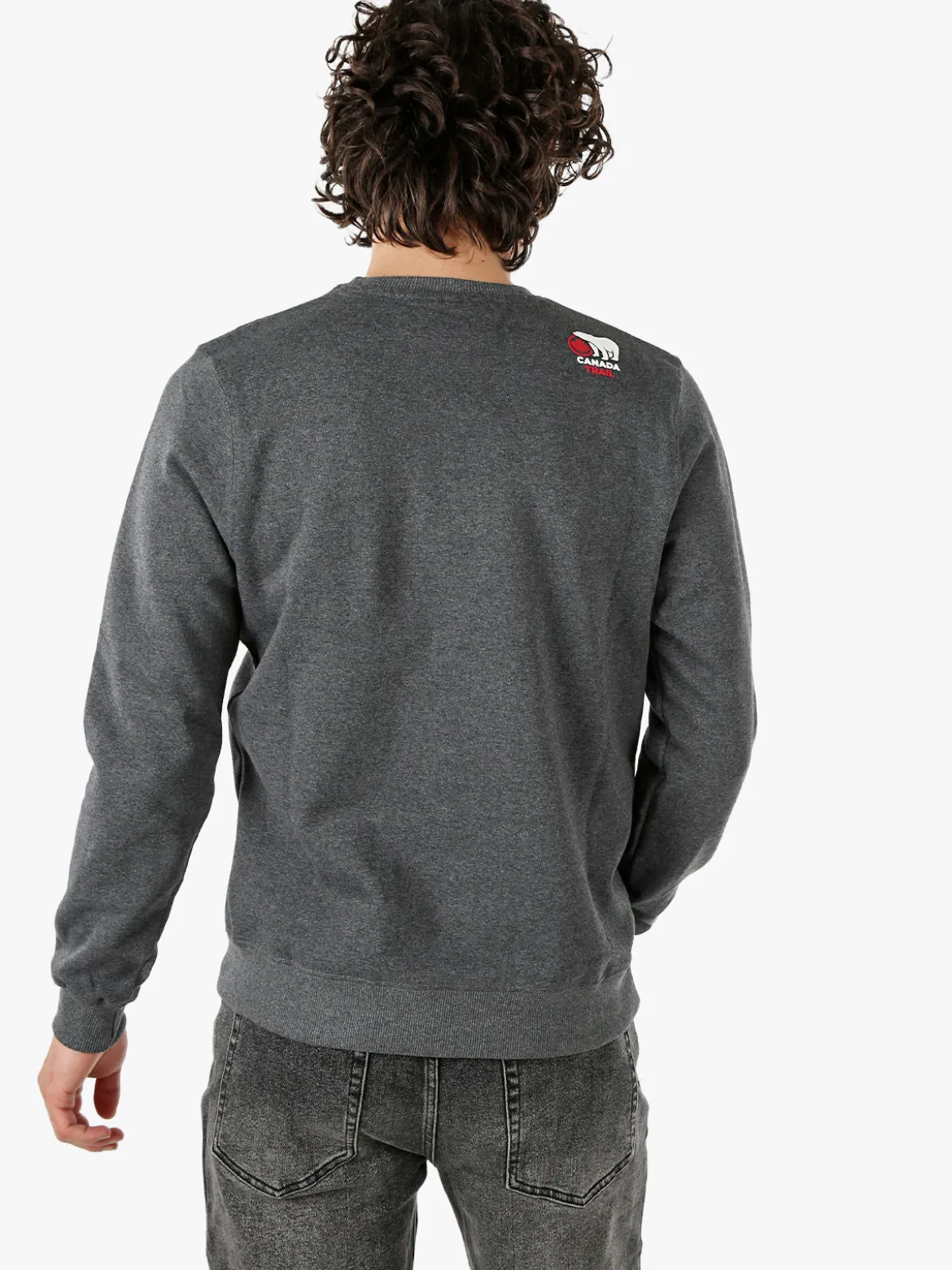 Canada Trail Felpa girocollo da uomo con interno spazzolato - grigio
