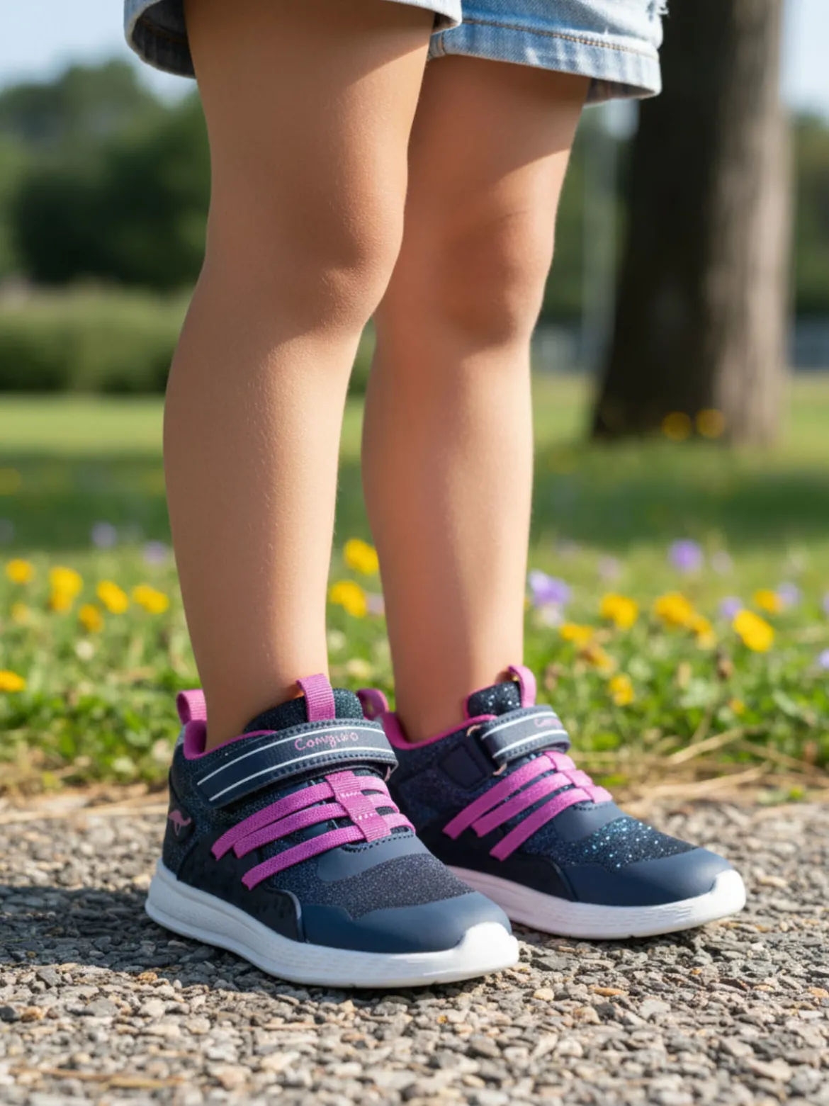 Canguro Sneakers alte glitter con strappo