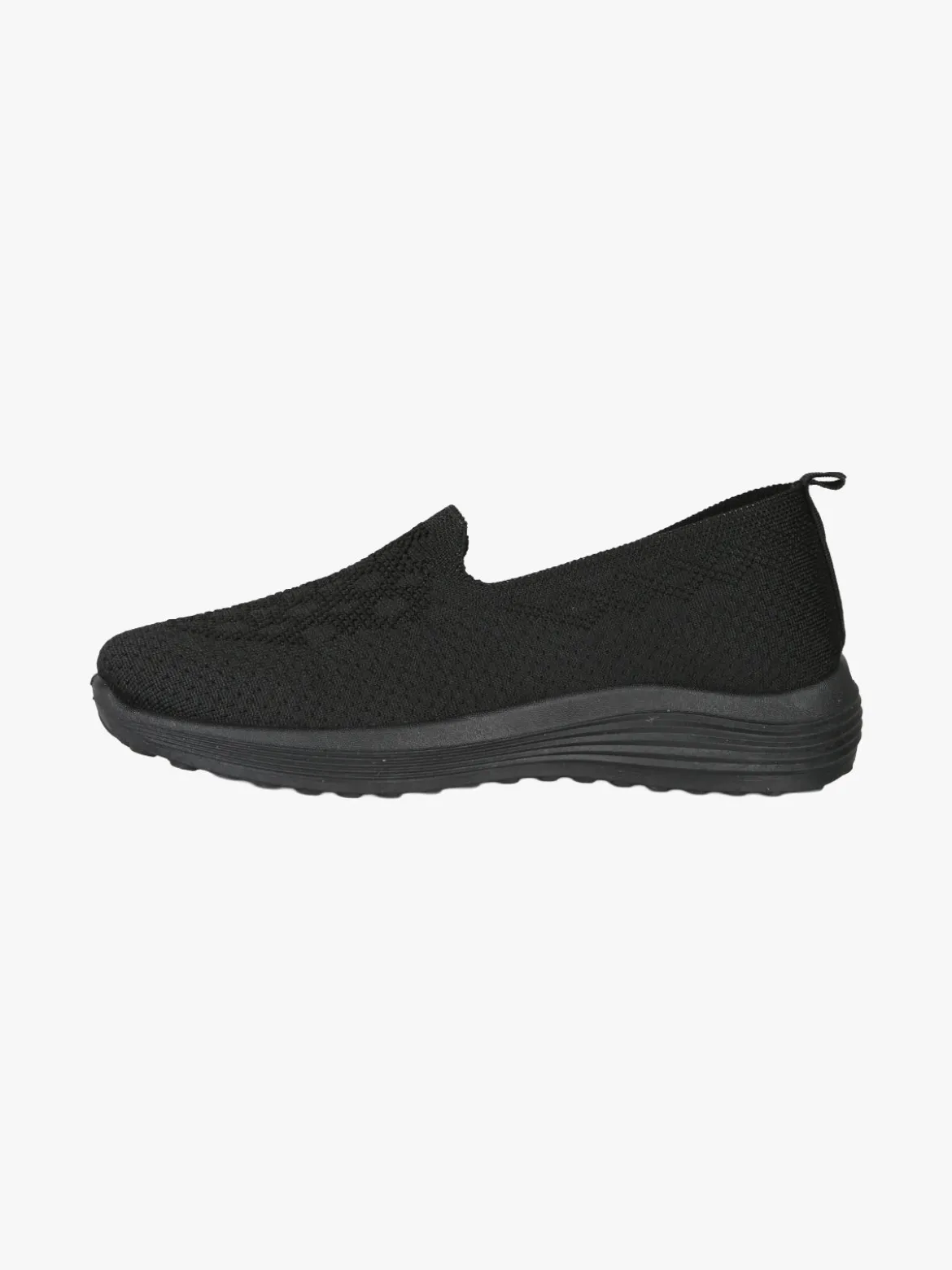 Canguro Sneakers donna slip on in maglia con zeppa - nero