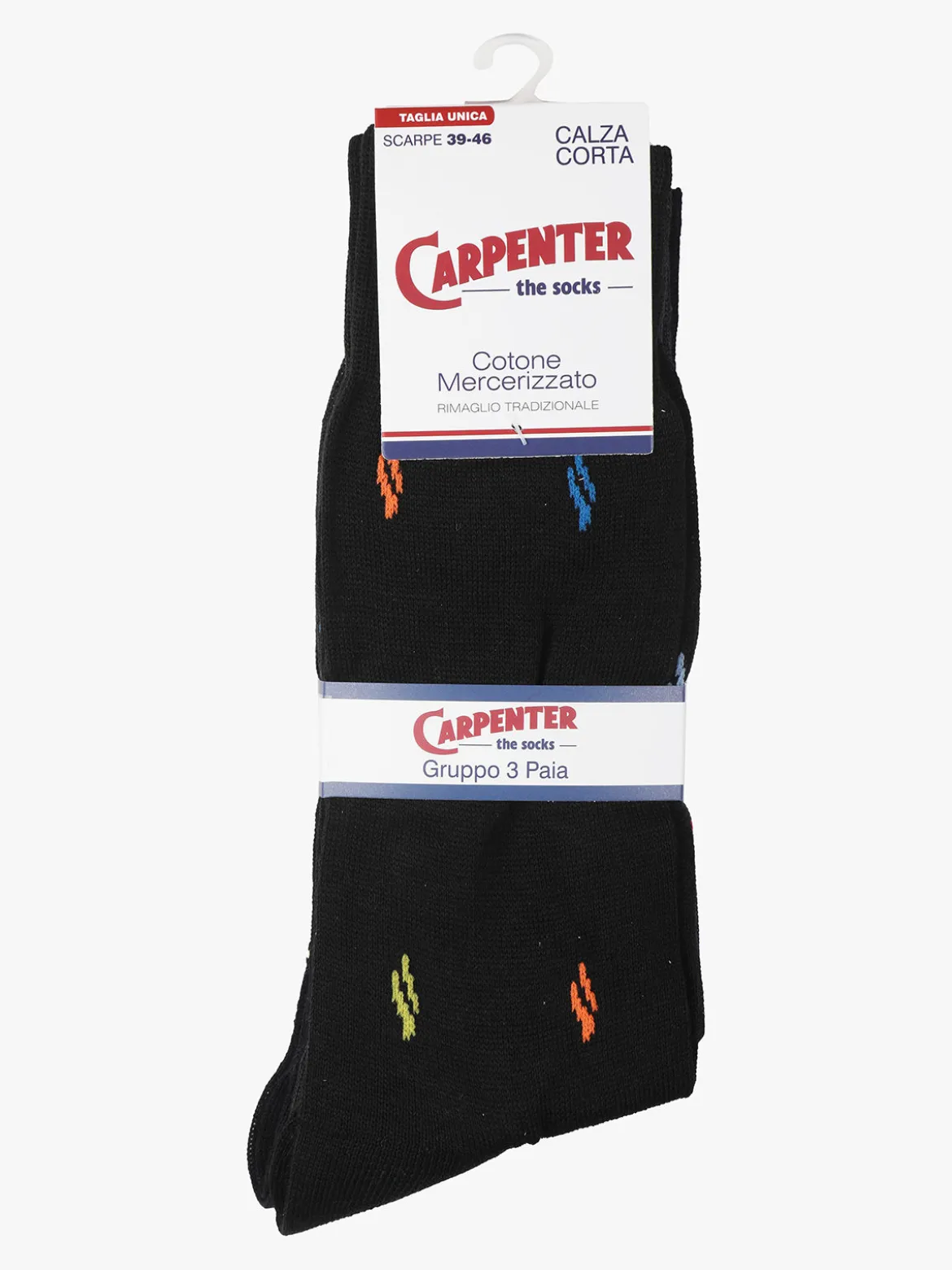 Carpenter 3 paia calze corte da uomo con stampe