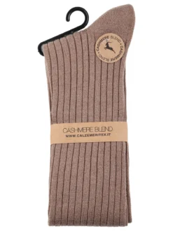 Cashmere Blend Calze lunghe donna in misto cashmere - khaki