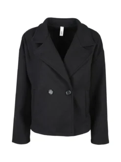 158c Cappotto corto da donna oversize con chiusura doppiopetto