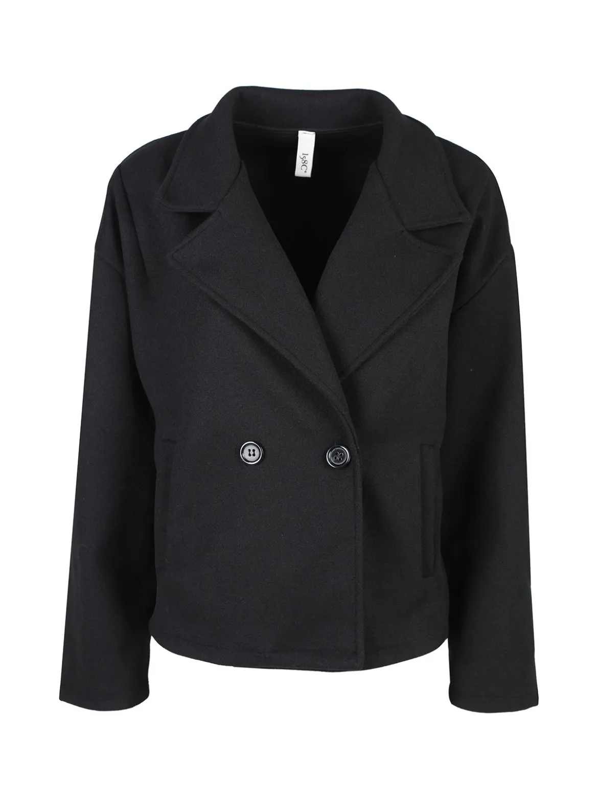158c Cappotto corto da donna oversize con chiusura doppiopetto