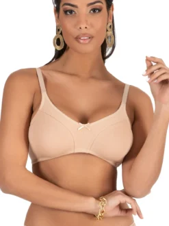 Charme Attrazione Italiana Reggiseno sfoderato in cotone senza ferretto COPPA B - nudo