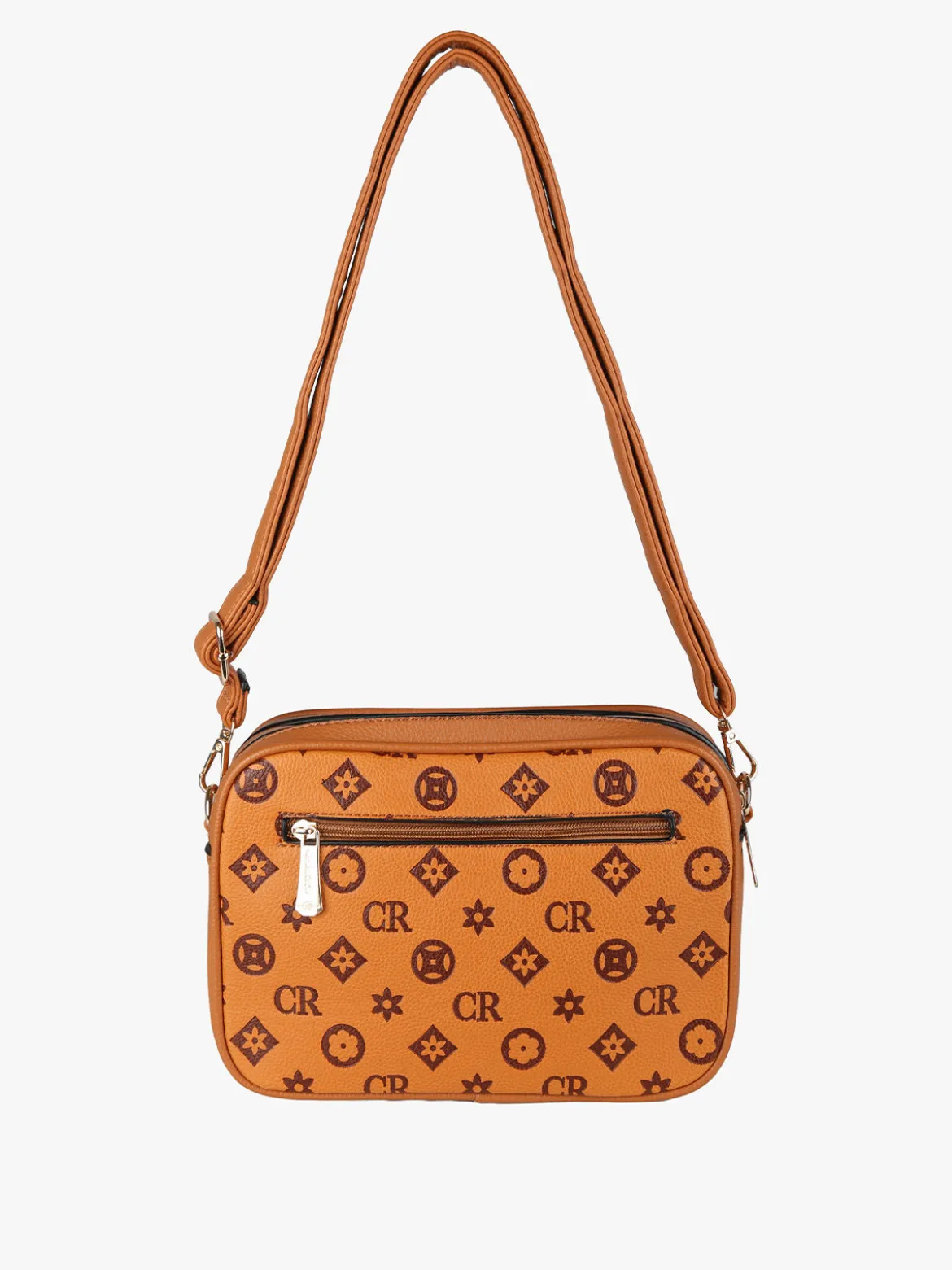 Charro Borsa a tracolla da donna con stampa monogramma - cuoio