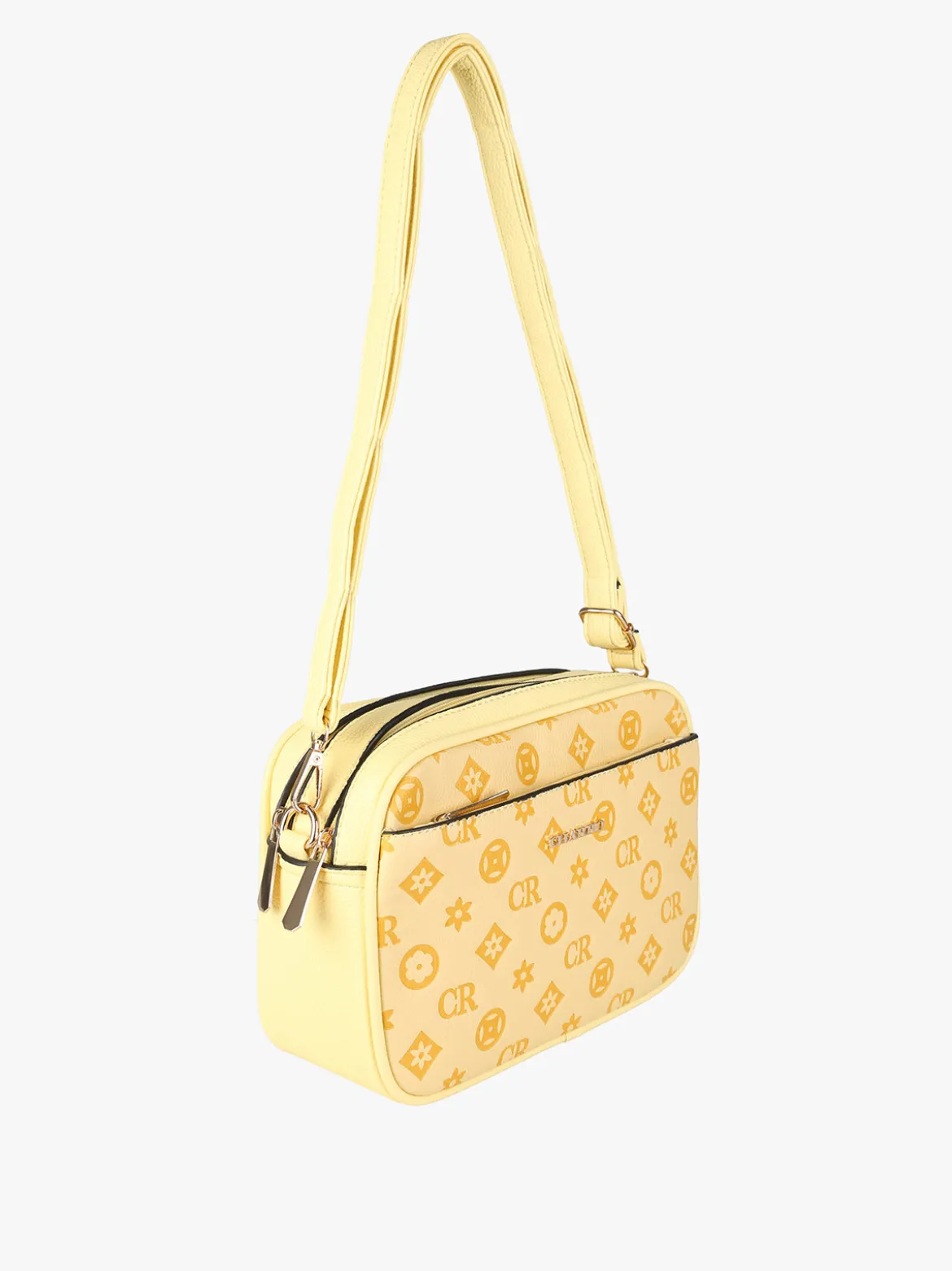 Charro Borsa a tracolla da donna con stampa monogramma - giallo