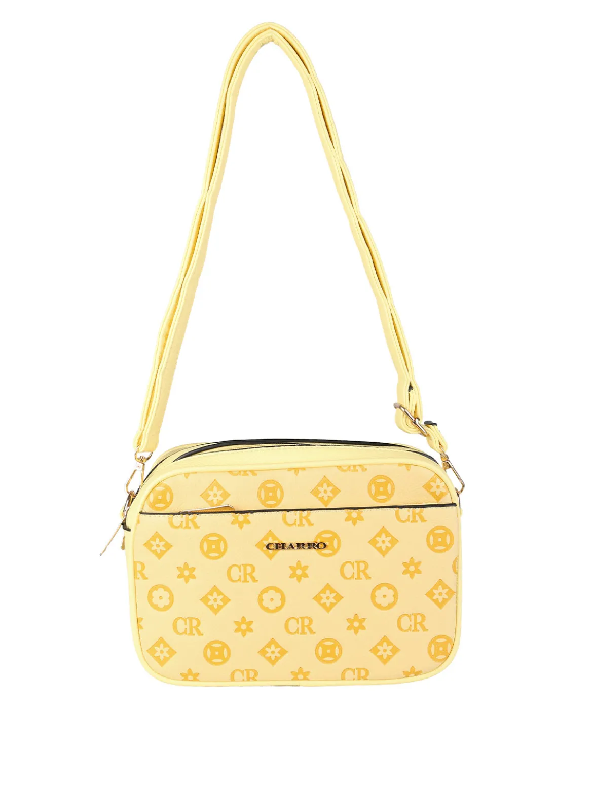 Charro Borsa a tracolla da donna con stampa monogramma - giallo