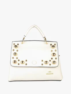 Charro Borsa frame con tracolla e borchie - bianco