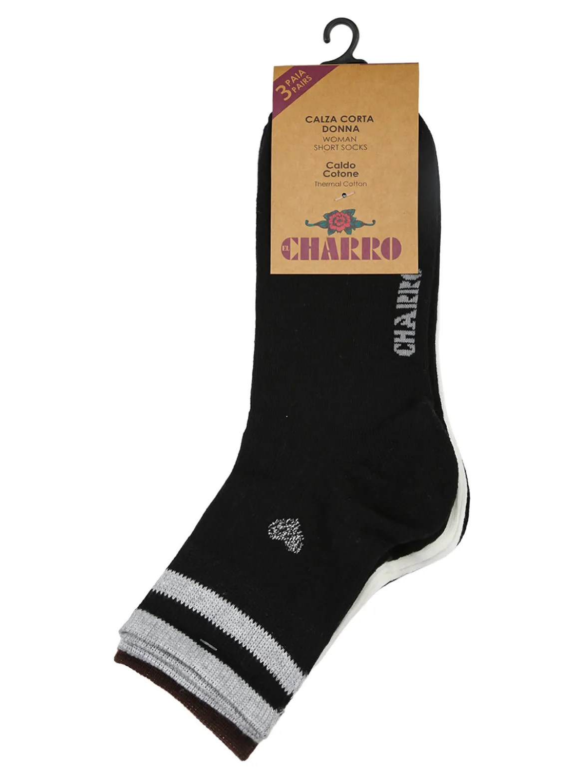 Charro Confezione da 3 paia di calze corte donna