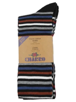 Charro Confezione da 3 paia di calze lunghe uomo a righe