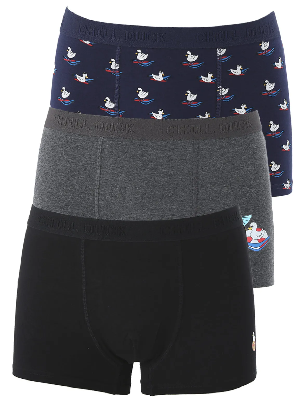 Chill Duck Confezione da 3 boxer da uomo in cotone con stampe disegni