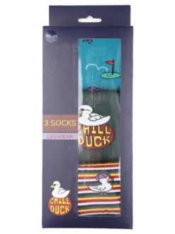 Chill Duck Confezione da 3 paia di calze tennis unisex con disegni