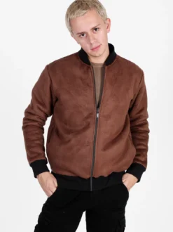Close-Up Giacca da uomo scamosciata con zip