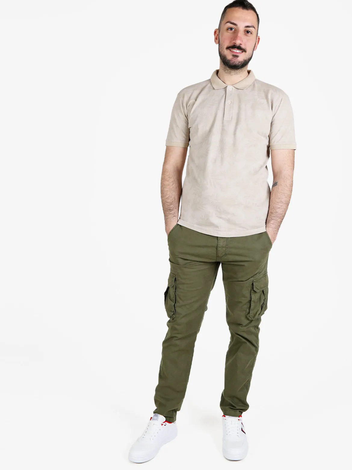 Close-Up Polo da uomo in cotone a maniche corte con stampa