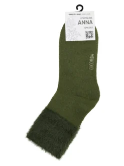 Coconuda Calze corte da donna con bordo peloso - verde
