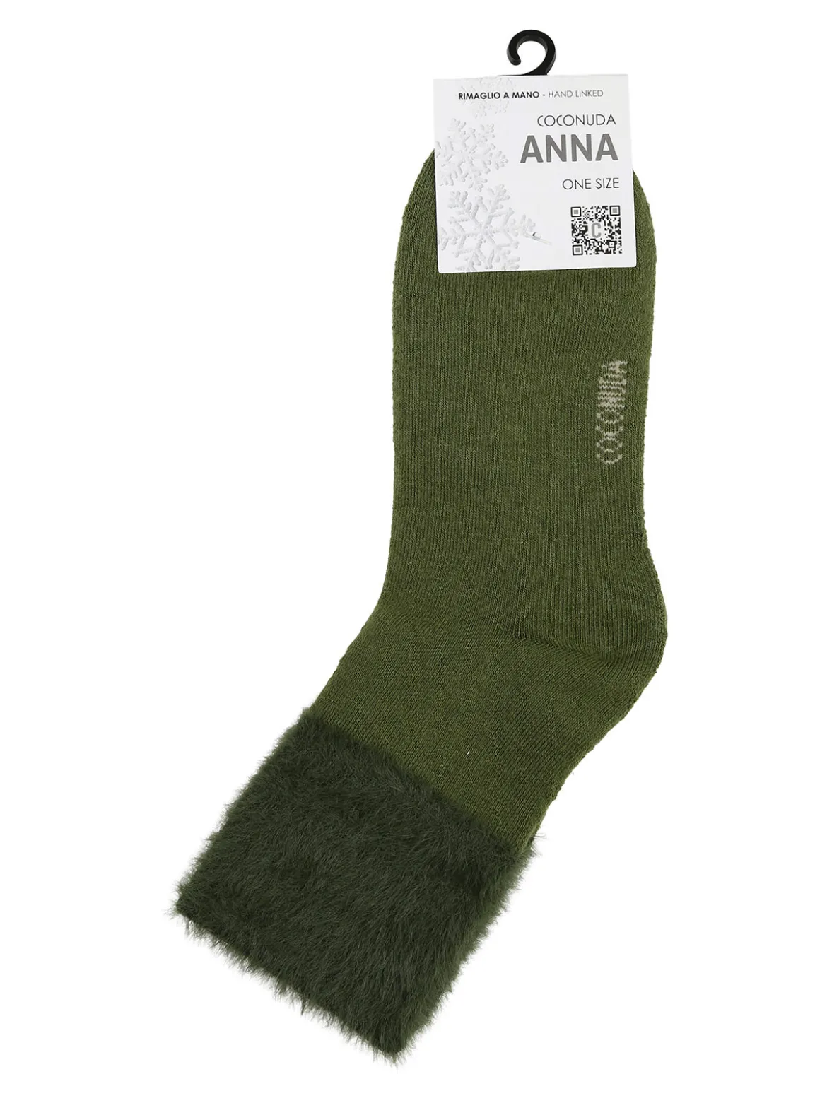 Coconuda Calze corte da donna con bordo peloso - verde