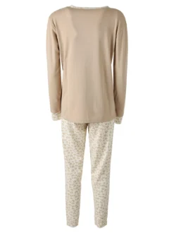 Coconuda Pigiama donna animalier in cotone - sabbia