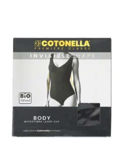 Cotonella AD691 Body donna invisibile in microfibra taglio laser - bianco