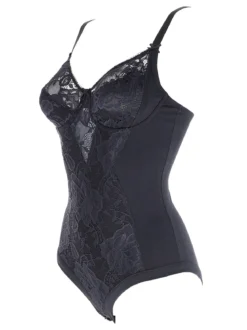 Cotonella CD521B Body donna in pizzo con ferretto coppa B - nero