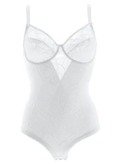 Cotonella CD521C Body donna in pizzo con ferretto coppa C - bianco