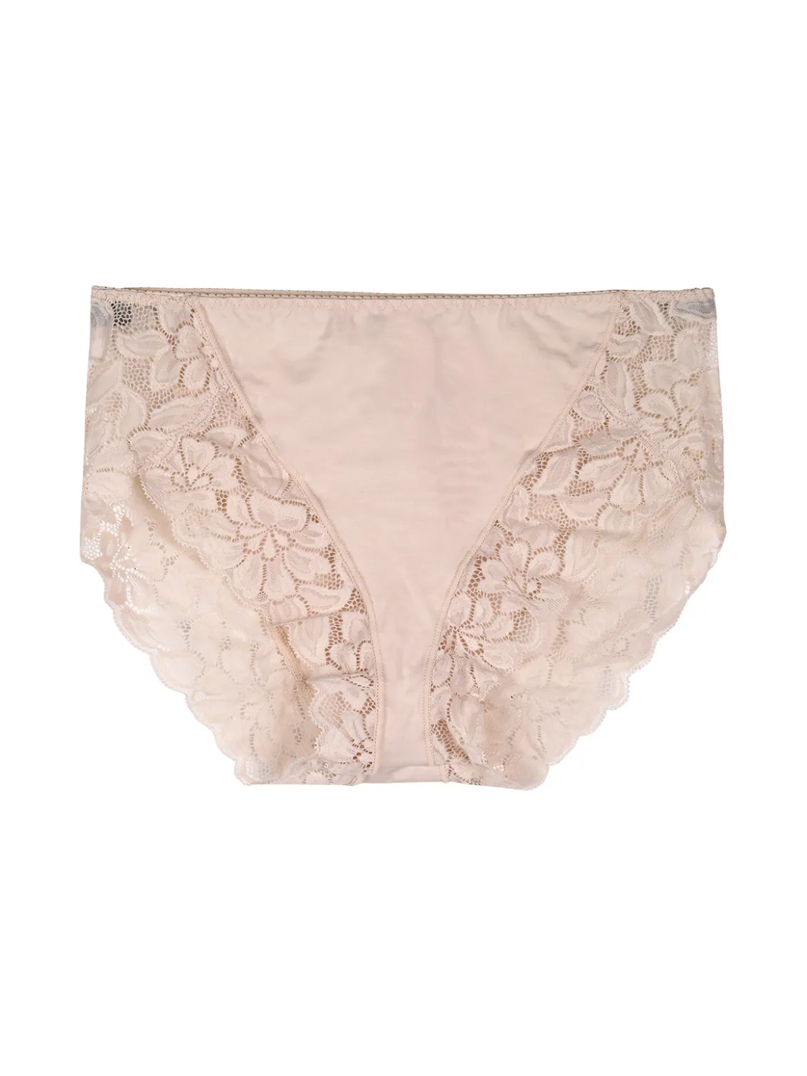 Cotonella Slip midi donna in pizzo - cipria