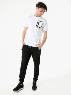 Cotton Belt Pantaloni tuta da uomo con coulisse e polsini - nero
