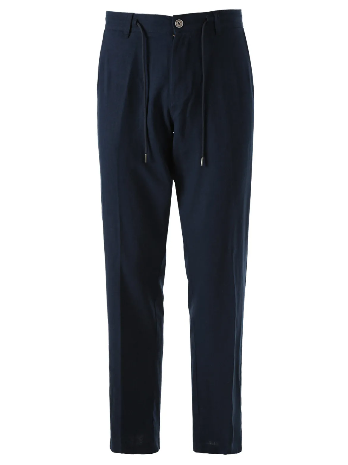 Cotton Belt Pantaloni uomo in misto lino con coulisse - blu scuro