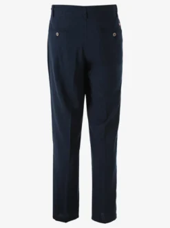 Cotton Belt Pantaloni uomo in misto lino con coulisse - blu scuro