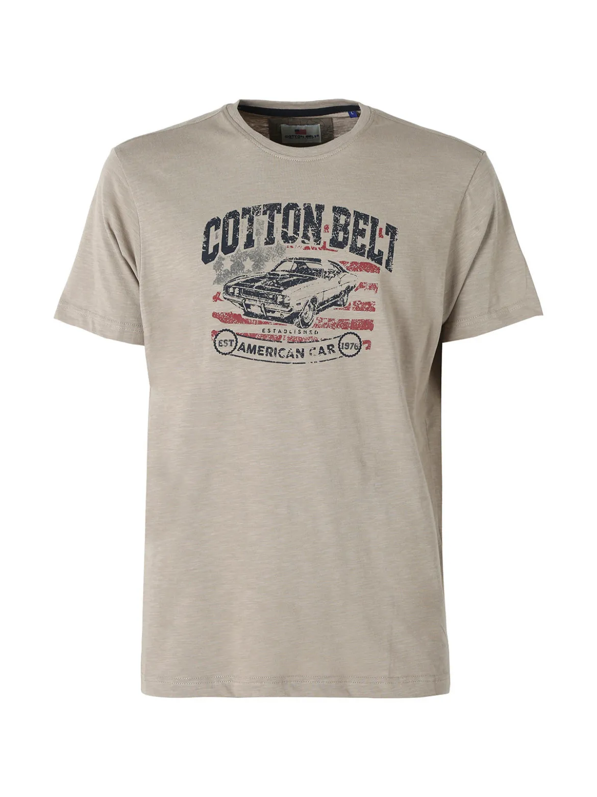 Cotton Belt T-shirt da uomo in cotone con stampa - fango