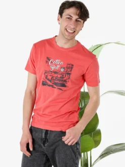 Cotton Belt T-shirt da uomo in cotone con stampa - fragola