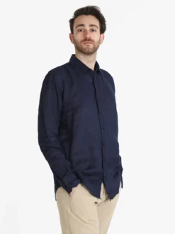 Coveri Collection Camicia in lino da uomo a maniche lunghe