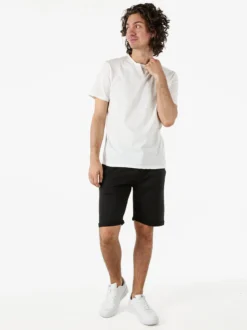 Coveri Moving Bermuda da uomo in cotone con coulisse e risvolti sul finale - nero