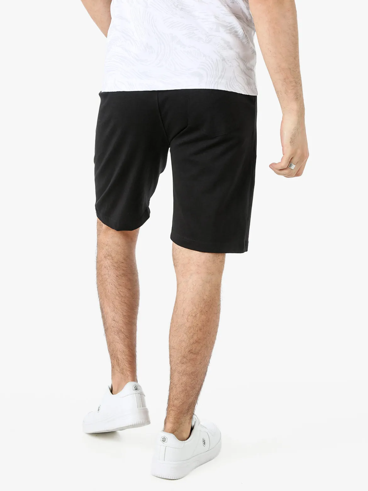 Coveri Moving Bermuda da uomo in cotone con coulisse - nero