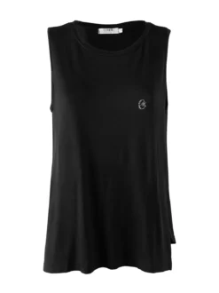 Coveri Moving Canotta girocollo da donna con logo di strass - nero