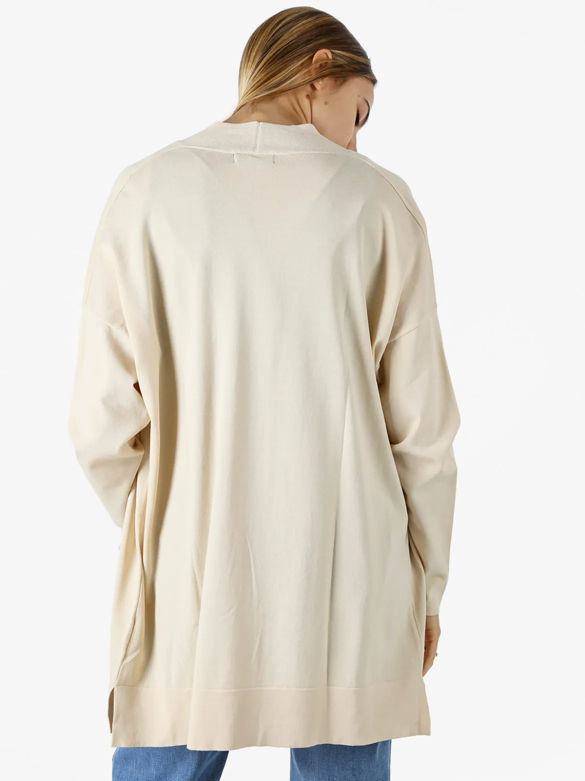 Coveri Moving Cardigan donna in maglia leggera senza chiusura - beige