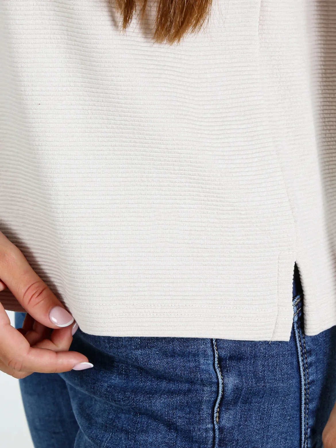 Coveri Moving Maglia donna a maniche lunghe accollata - panna