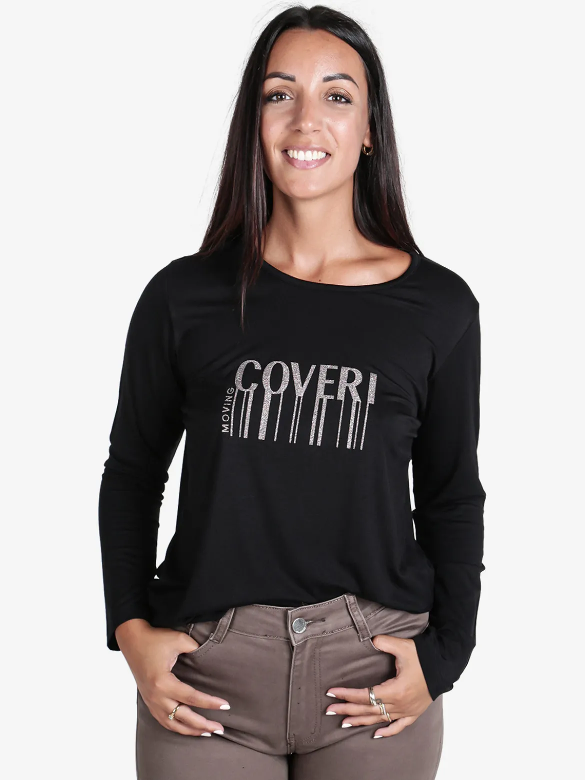Coveri Moving Maglia girocollo da donna con stampa