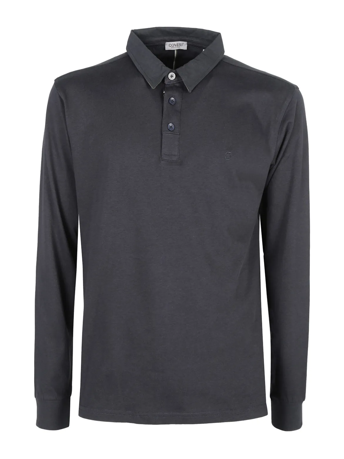 Coveri Moving Polo da uomo in cotone a maniche lunghe - blu scuro