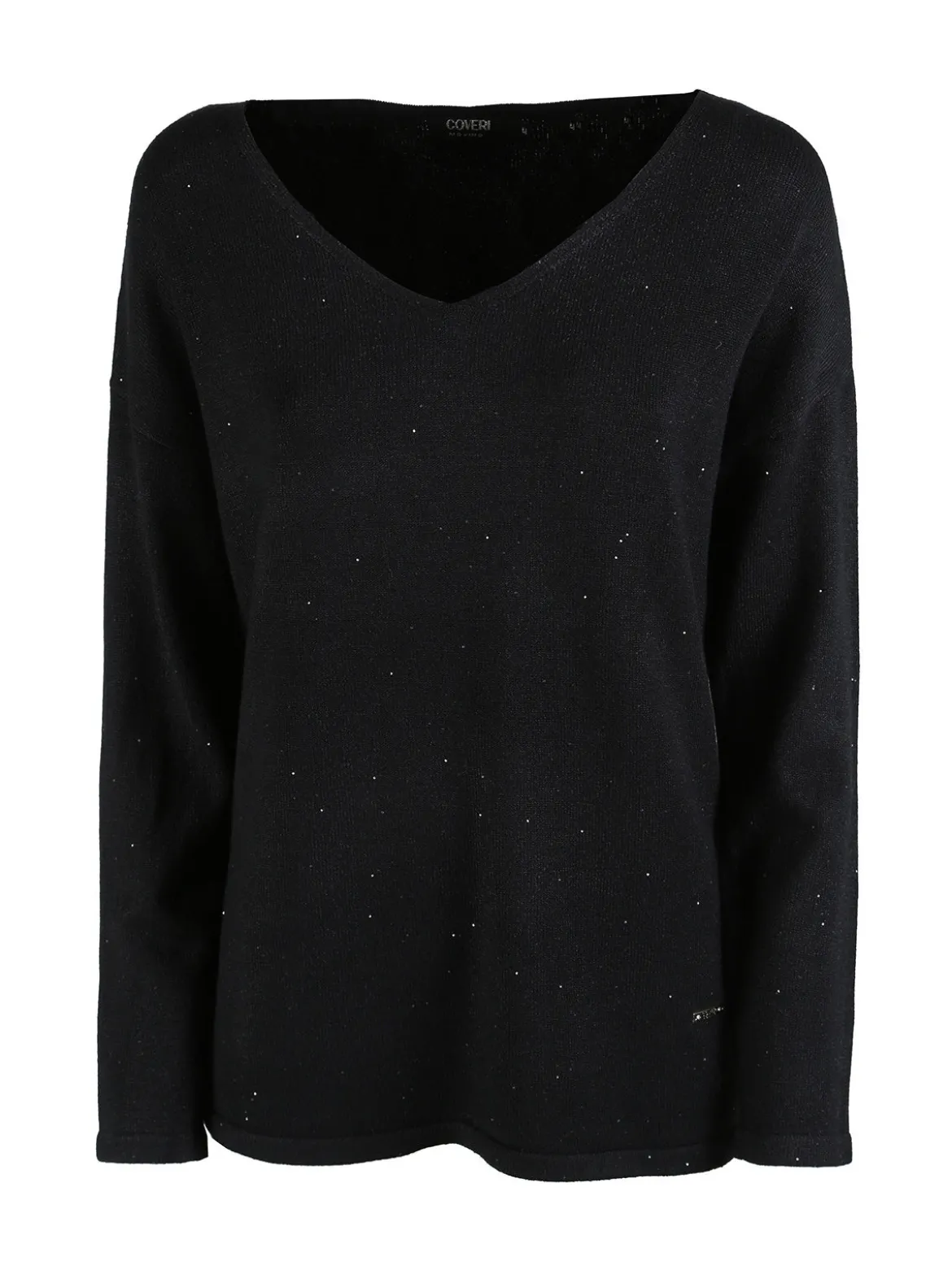 Coveri Moving Pullover donna in maglia con scollo a V - nero
