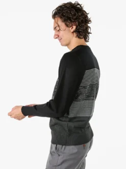 Coveri Moving Pullover girocollo da uomo in maglia - nero