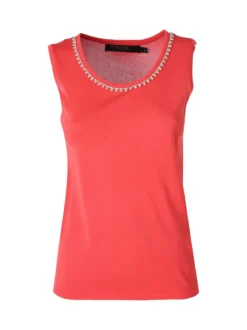 Coveri Moving Top donna in maglia con applicazioni di strass - fragola