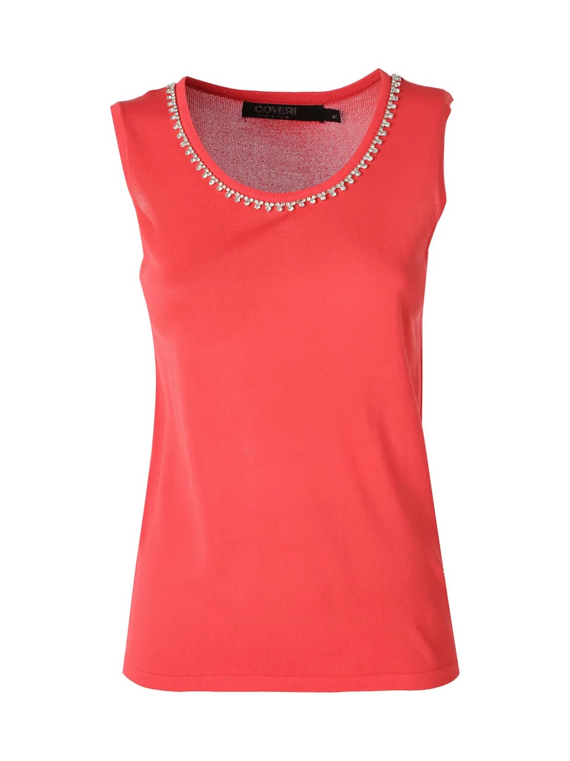 Coveri Moving Top donna in maglia con applicazioni di strass - fragola