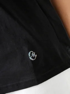 Coveri Moving T-shirt donna in cotone con logo di strass - nero