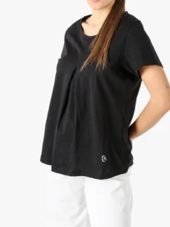 Coveri Moving T-shirt donna in cotone con logo di strass - nero